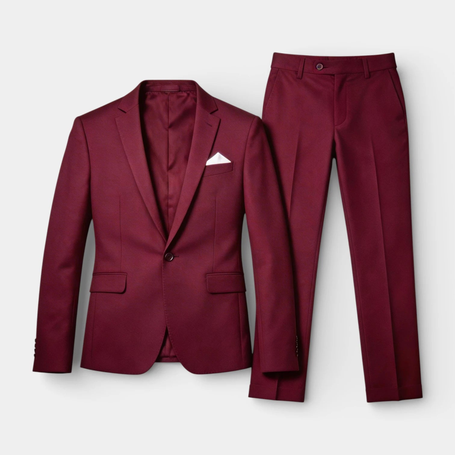 Single Button Blazer Tailored Trousers Suit Set for Men
