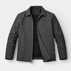 Polo Collar Zip-Up Jacket Regular Fit for Men