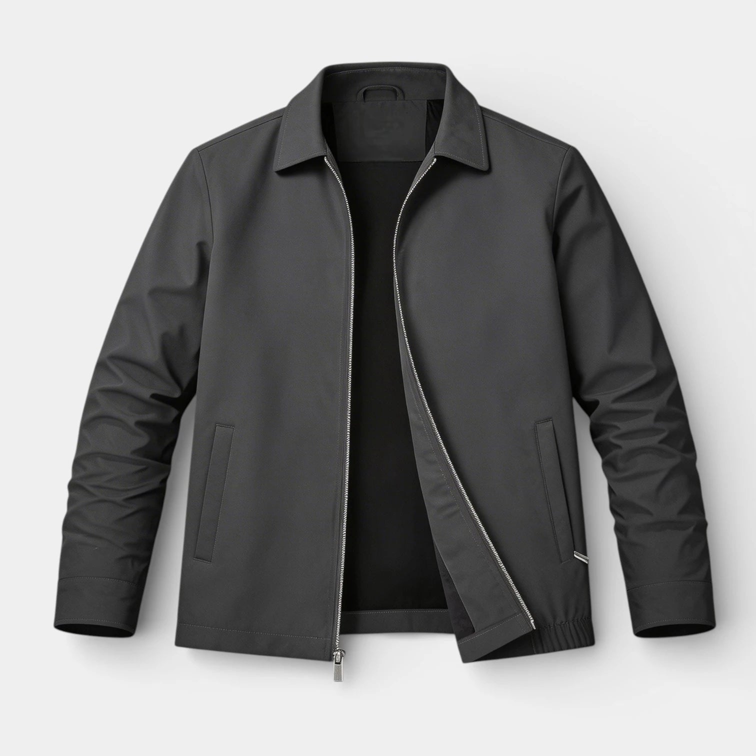 Polo Collar Zip-Up Jacket Regular Fit for Men