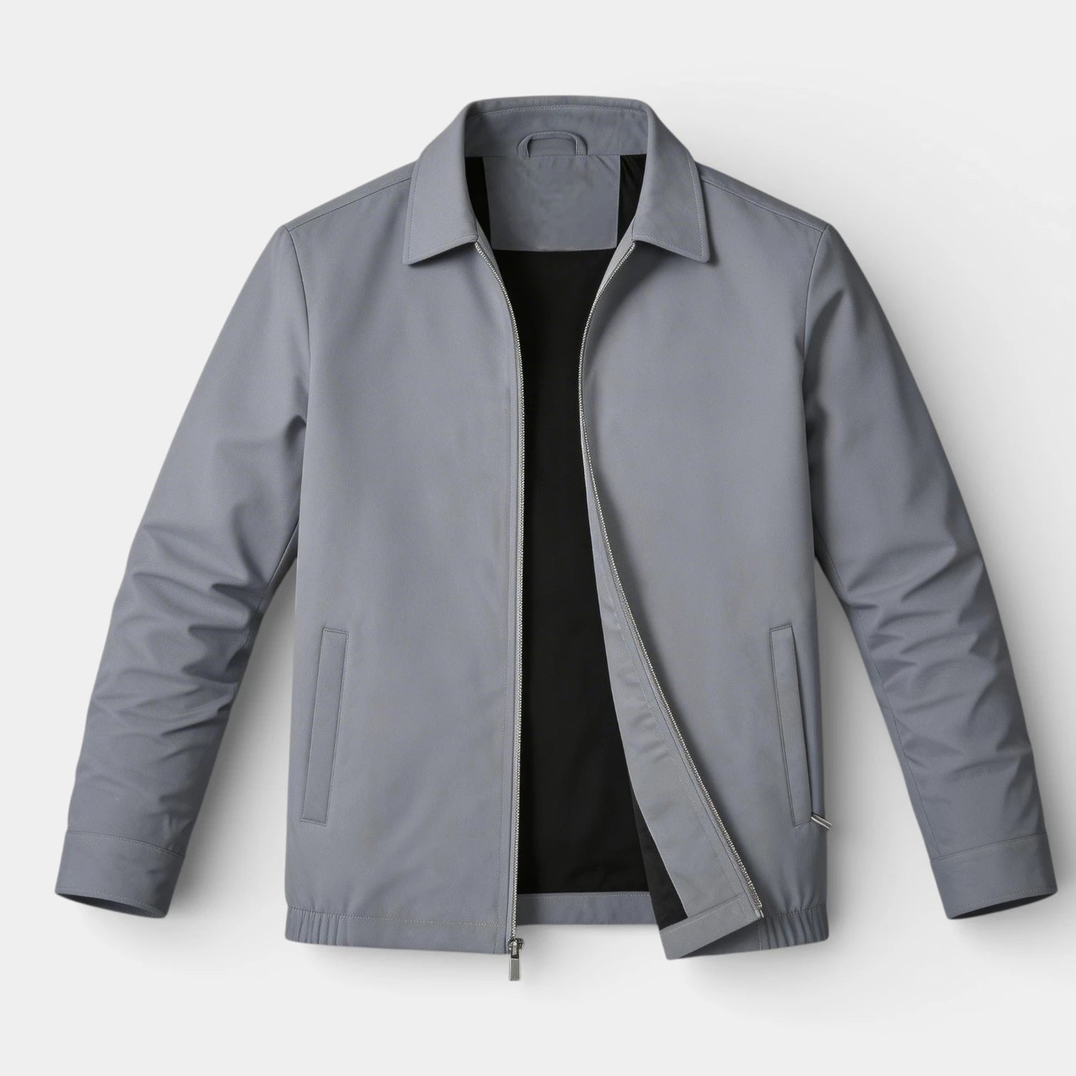 Polo Collar Zip-Up Jacket Regular Fit for Men