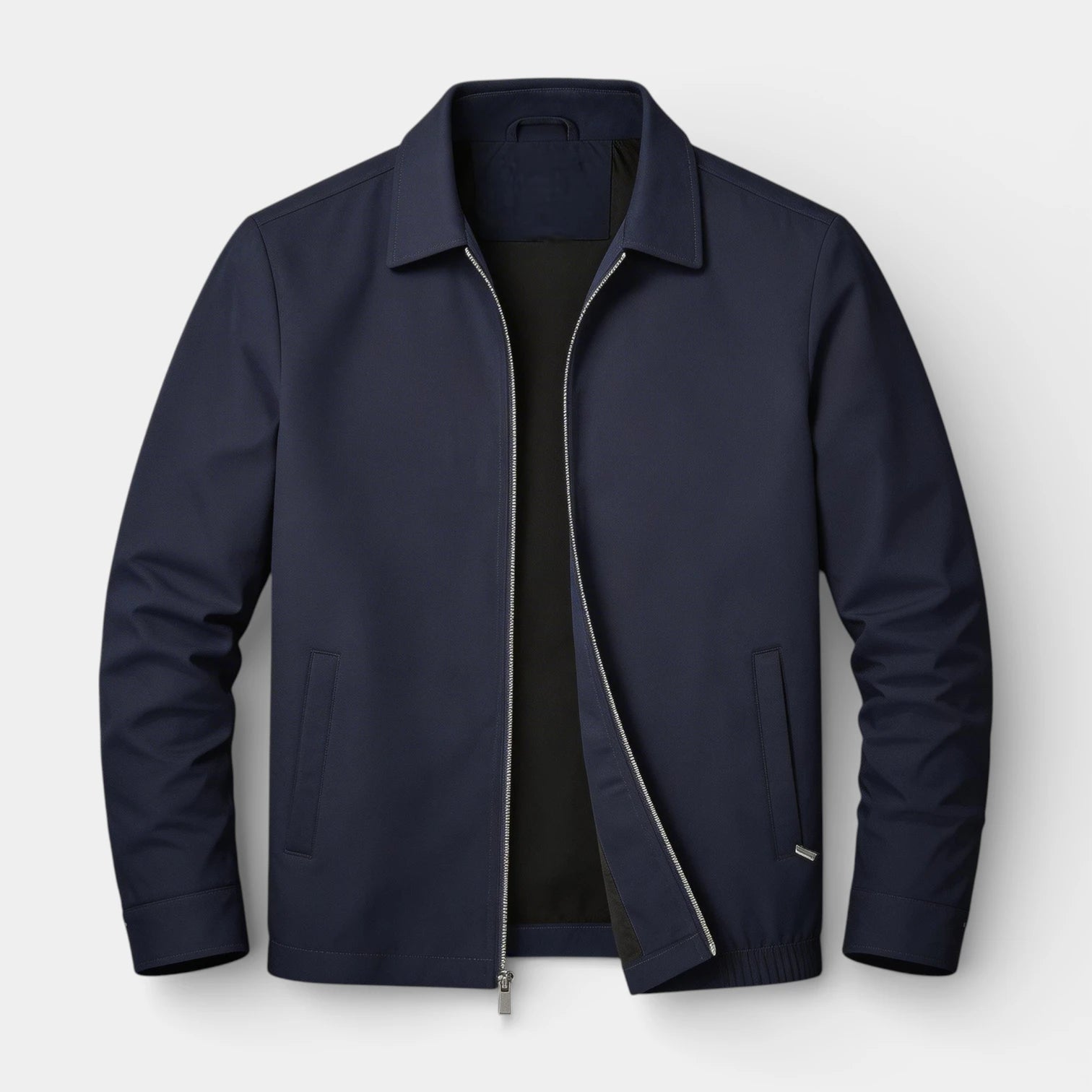 Polo Collar Zip-Up Jacket Regular Fit for Men