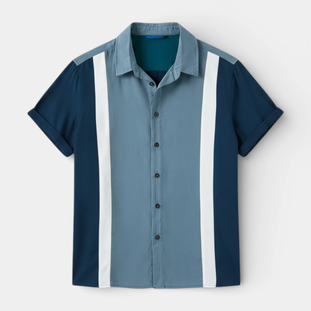 Short Sleeve Camp Collar Button-Up Shirt for Men