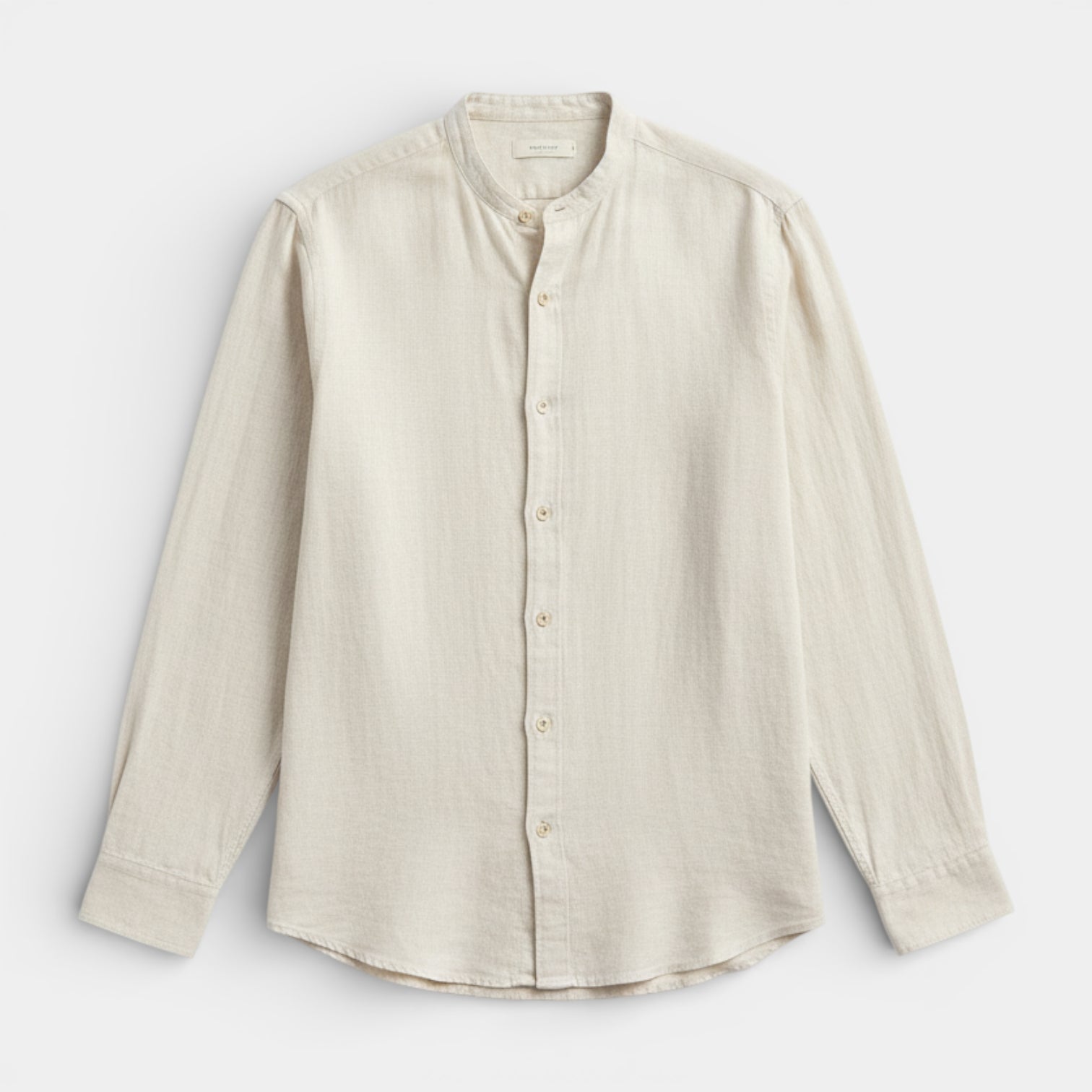 Button-Up Stand Collar Shirt Regular Fit for Men