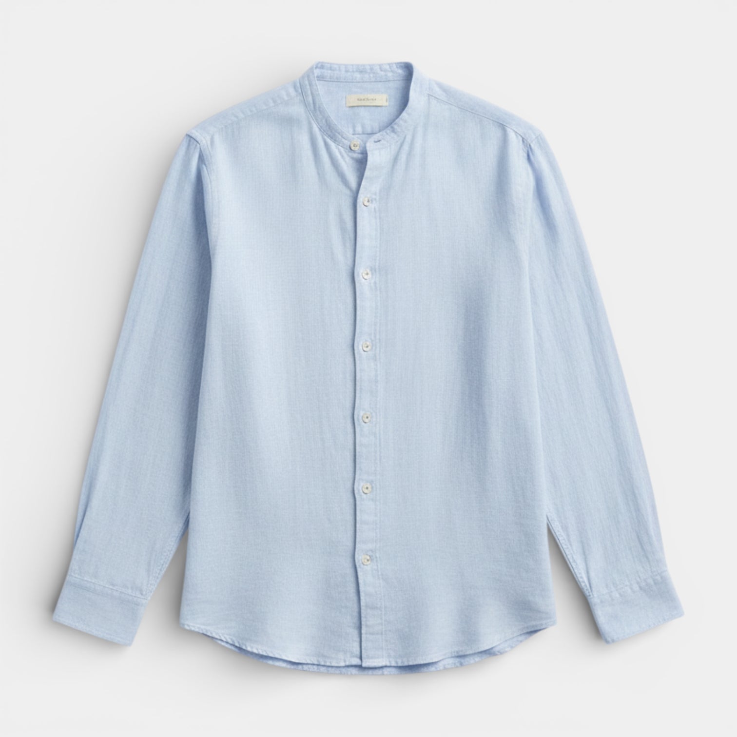 Button-Up Stand Collar Shirt Regular Fit for Men