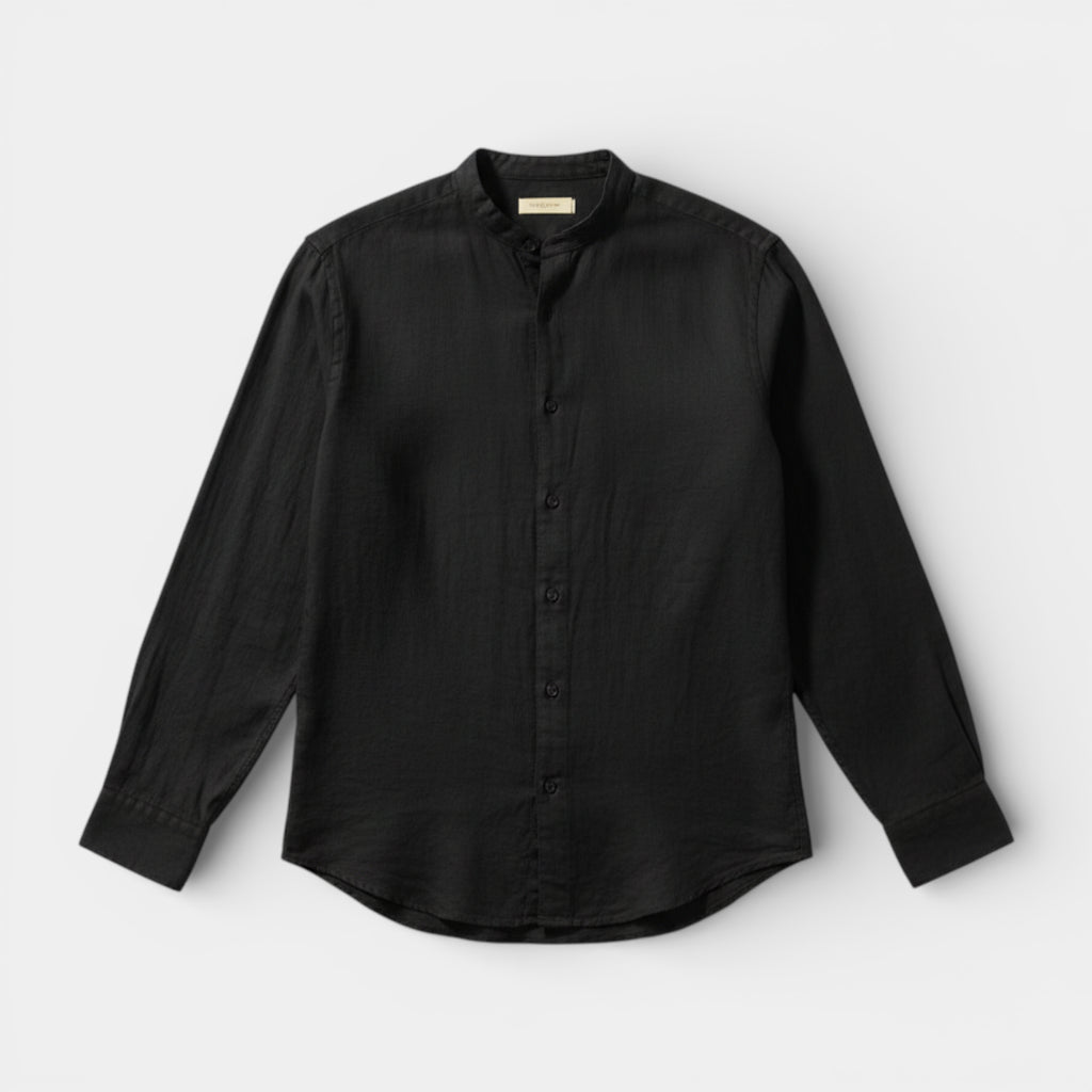 Button-Up Stand Collar Shirt Regular Fit for Men