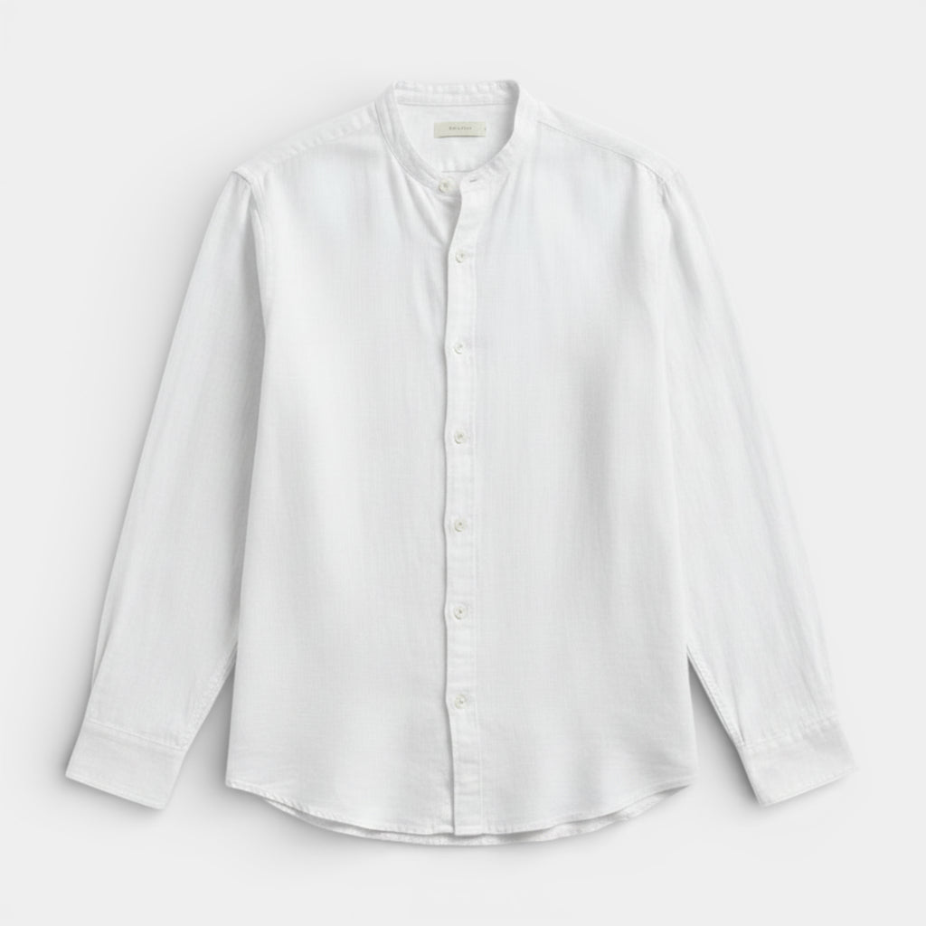 Button-Up Stand Collar Shirt Regular Fit for Men