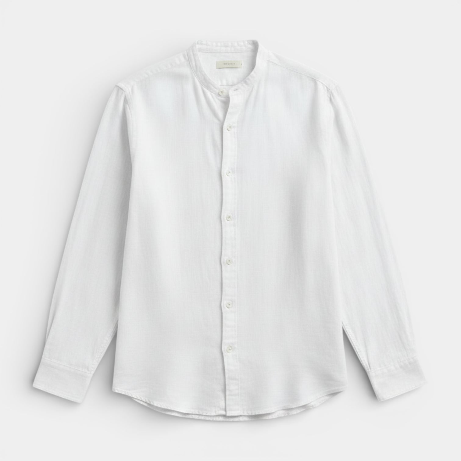 Button-Up Stand Collar Shirt Regular Fit for Men