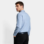 Textured Button-Up Shirt Spread Collar for Men