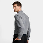 Textured Button-Up Shirt Spread Collar for Men