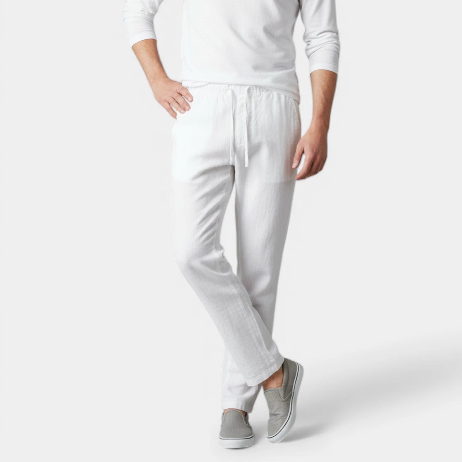 Straight Leg Drawstring Elastic Waist Pants for Men