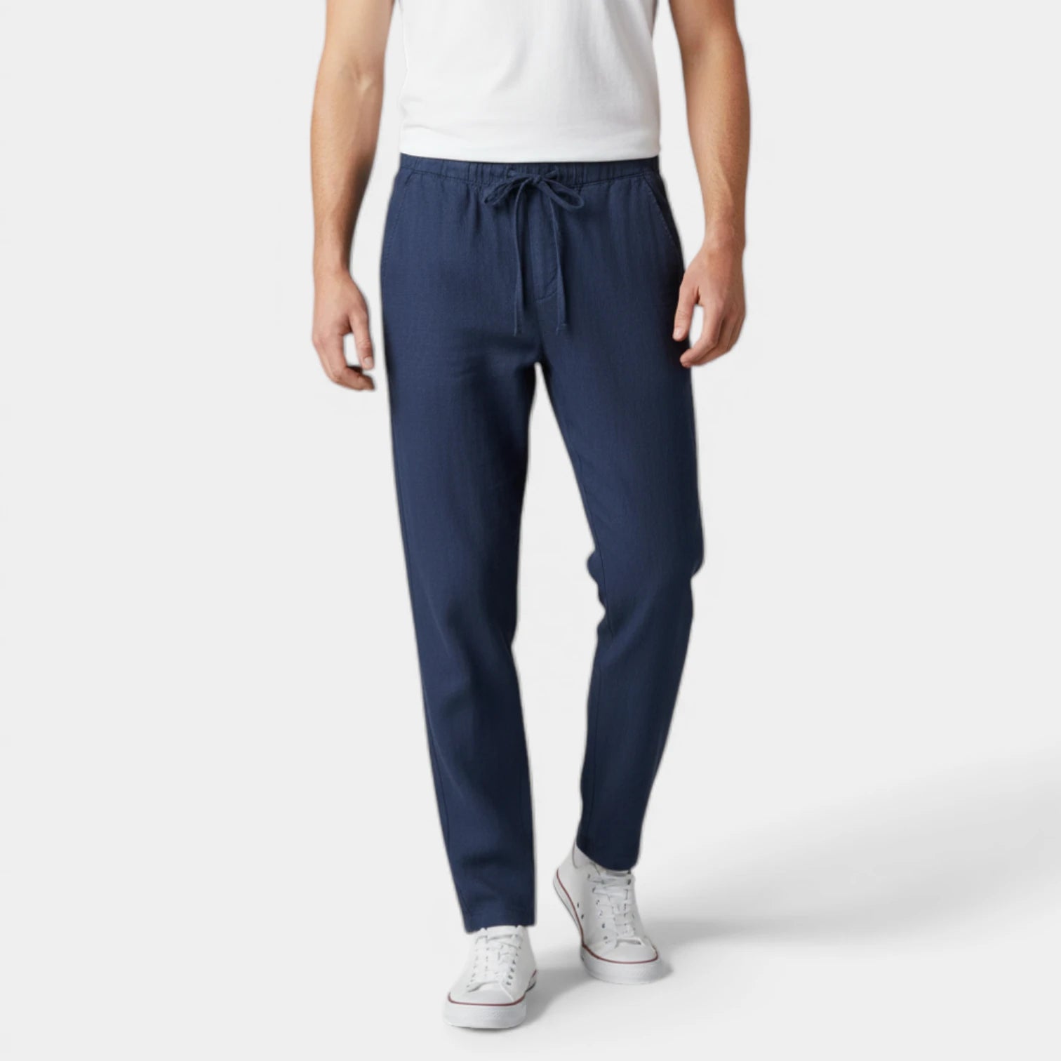 Straight Leg Drawstring Elastic Waist Pants for Men