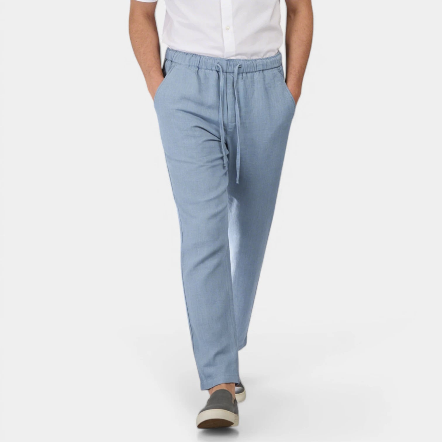 Straight Leg Drawstring Elastic Waist Pants for Men