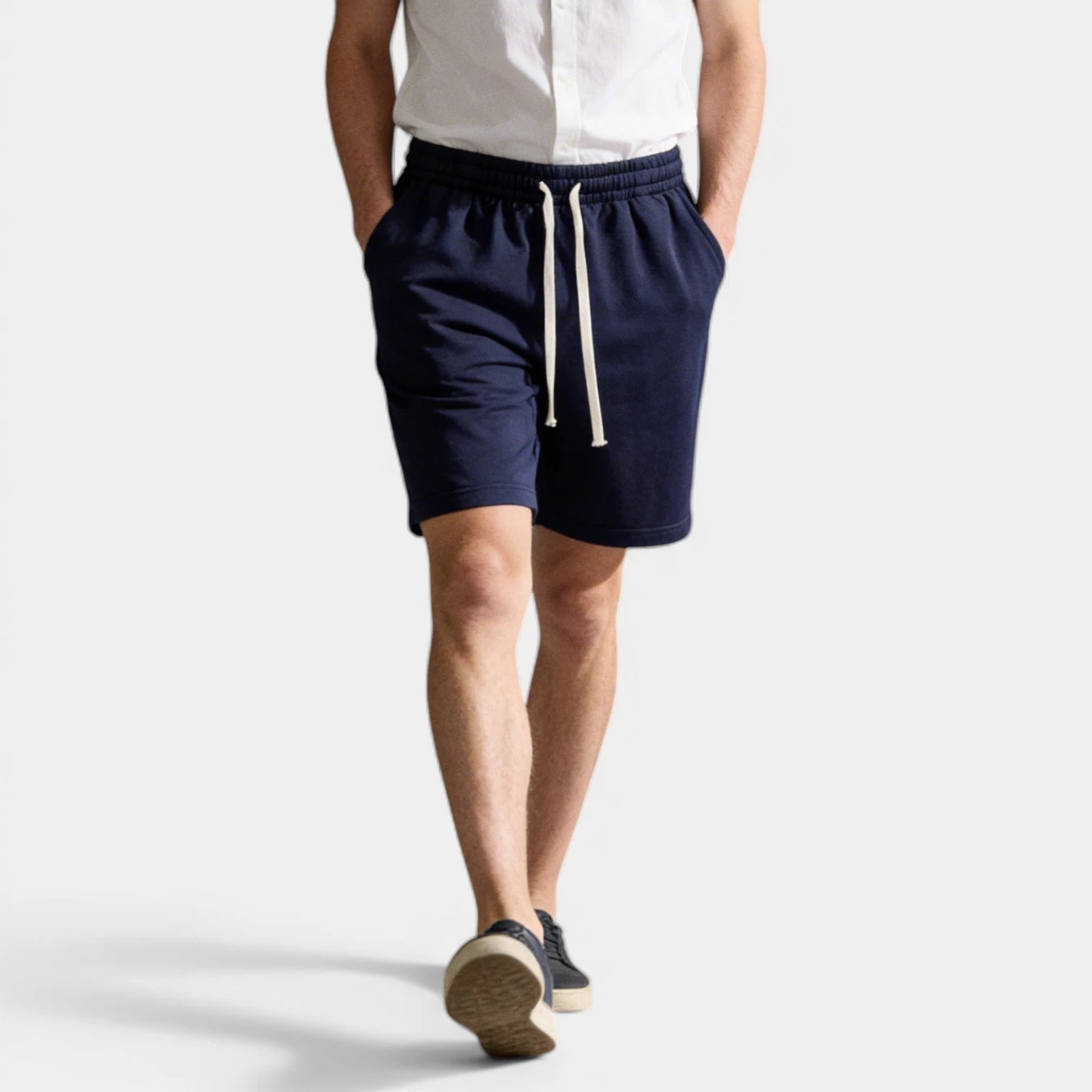 Elastic Waist Drawstring Shorts Regular Fit for Men