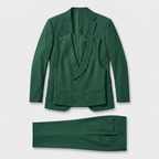 3-Piece Suit Set Single-Breasted Blazer Double-Breasted Vest for Men