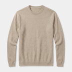 Crew Neck Textured Knit Sweater Regular Fit for Men