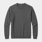 Crew Neck Textured Knit Sweater Regular Fit for Men