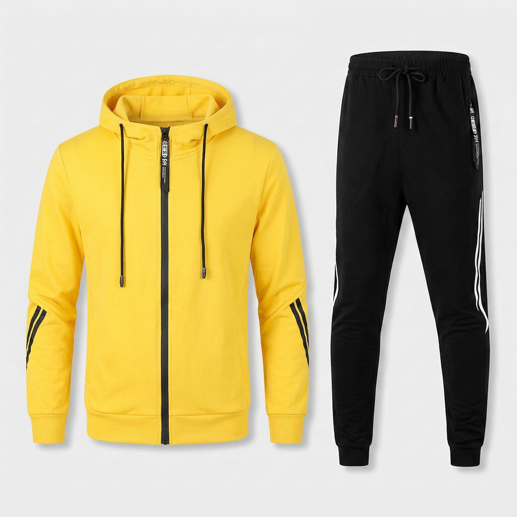 Tracksuit Set Cotton Blend Relaxed Fit for Men
