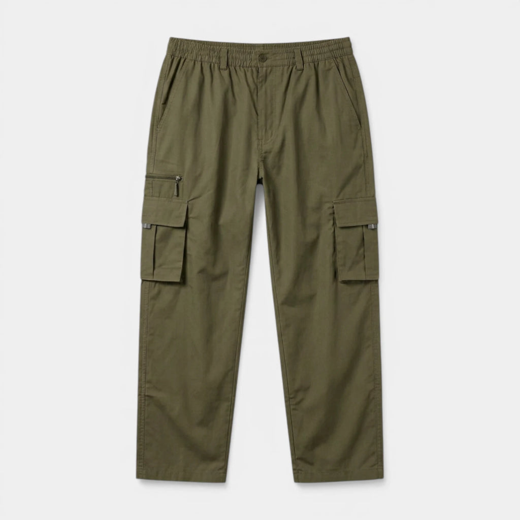 Cargo Pants Regular Fit Button Waist Multi Pocket for Men