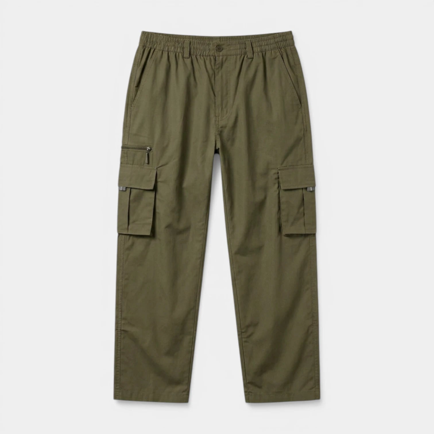 Cargo Pants Regular Fit Button Waist Multi Pocket for Men