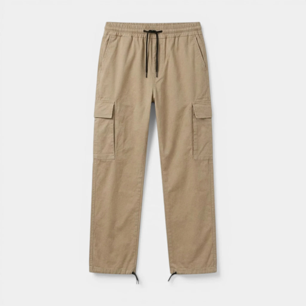 Cargo Pants Straight Fit Drawstring Waist Utility for Men