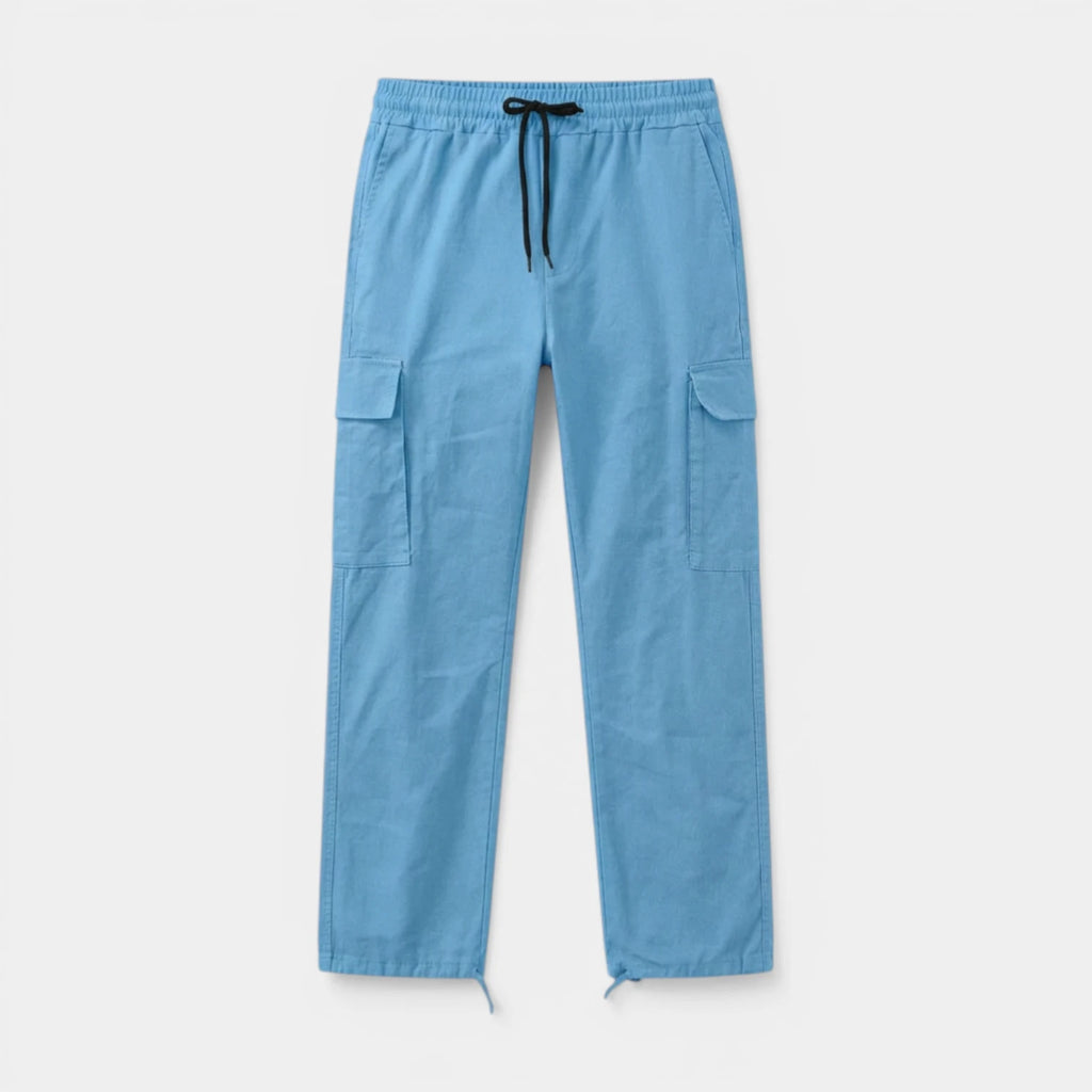 Cargo Pants Straight Fit Drawstring Waist Utility for Men