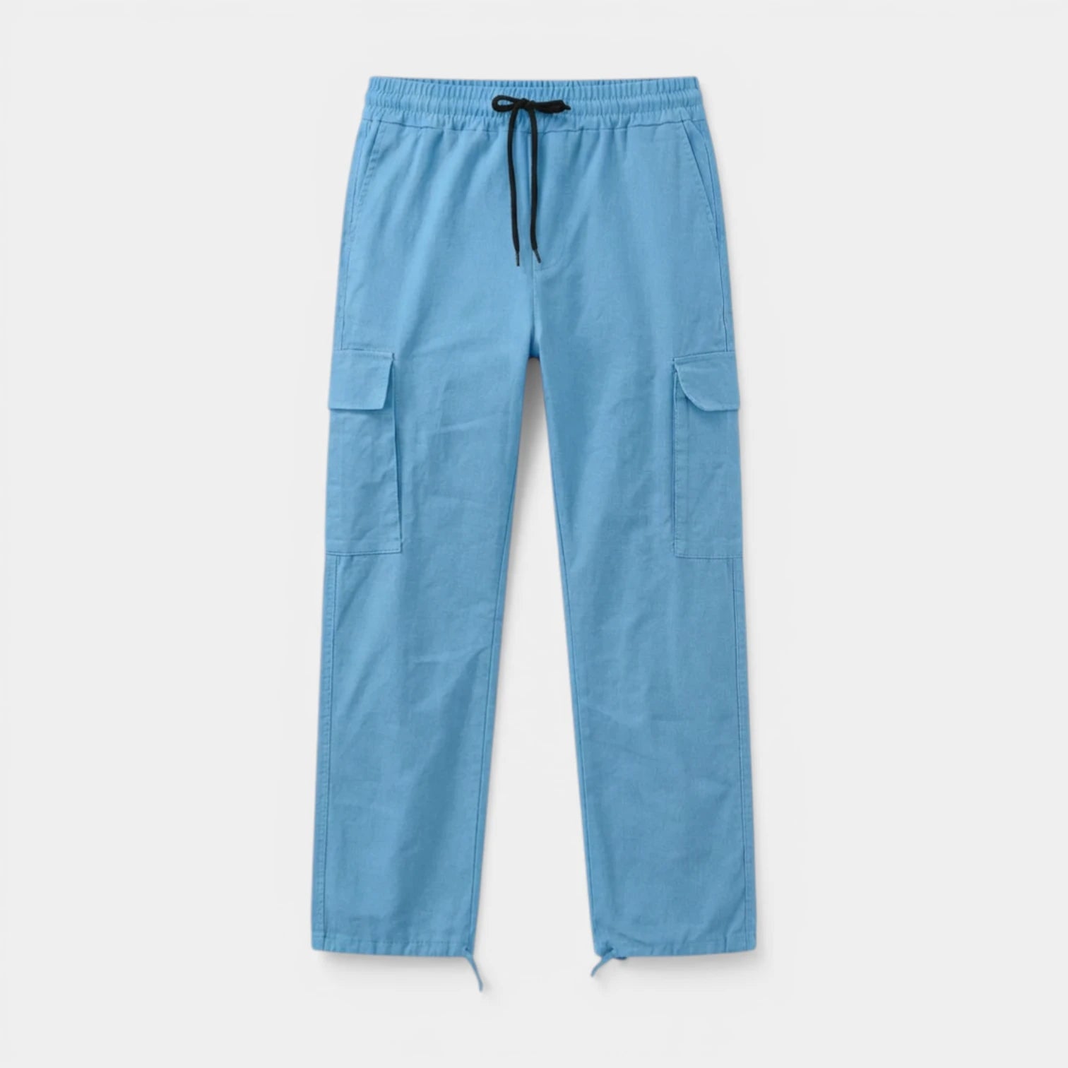 Cargo Pants Straight Fit Drawstring Waist Utility for Men