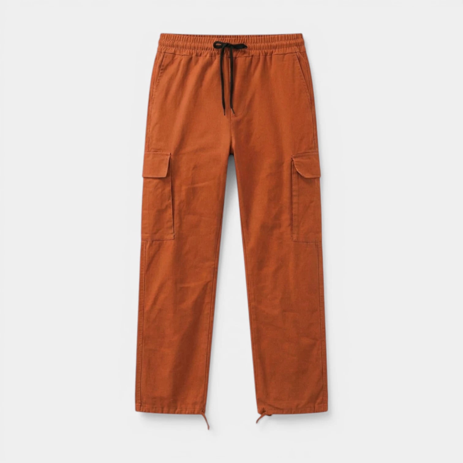 Cargo Pants Straight Fit Drawstring Waist Utility for Men