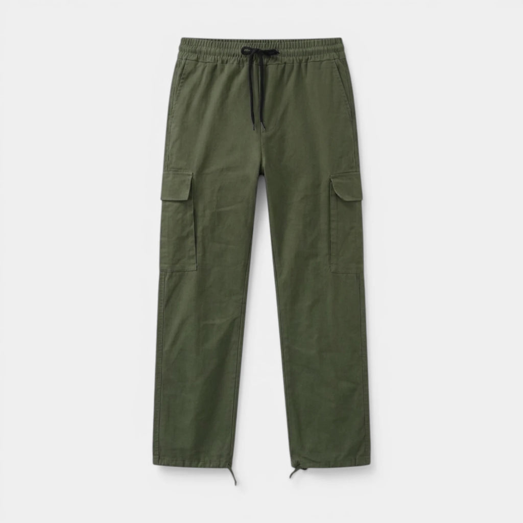 Cargo Pants Straight Fit Drawstring Waist Utility for Men