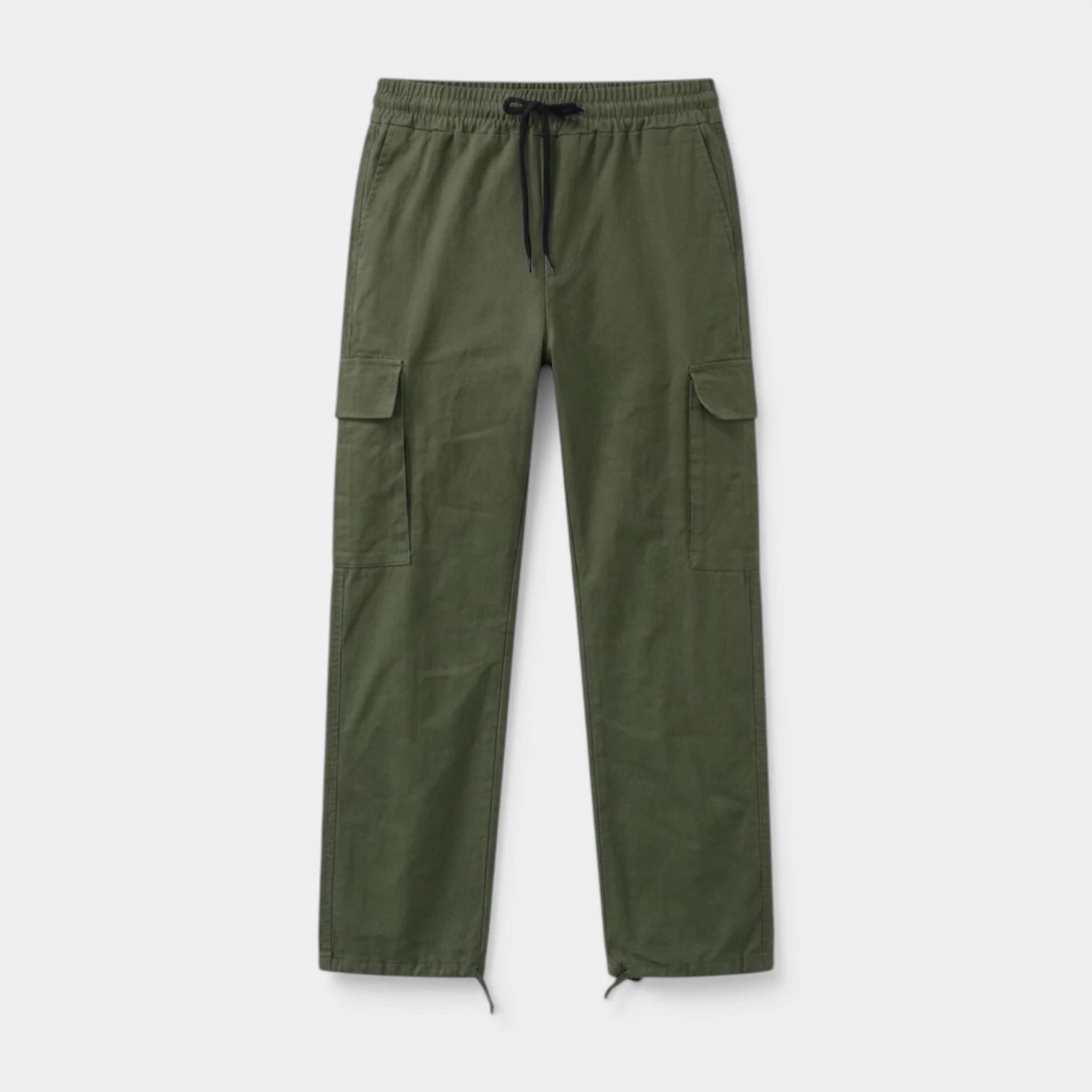 Cargo Pants Straight Fit Drawstring Waist Utility for Men