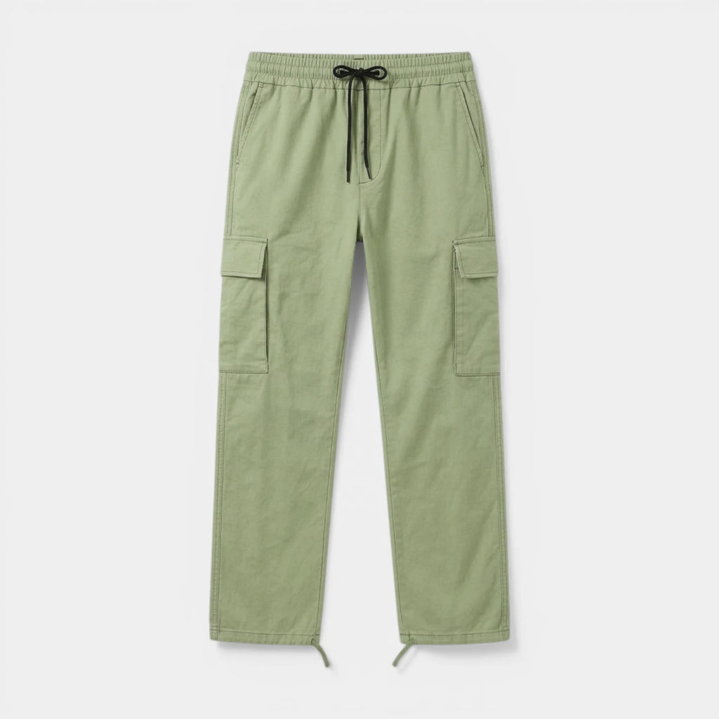 Cargo Pants Straight Fit Drawstring Waist Utility for Men