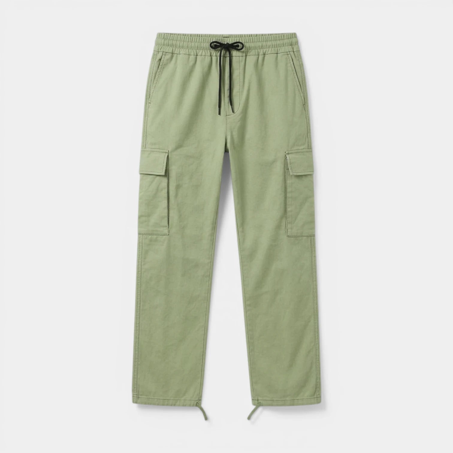 Cargo Pants Straight Fit Drawstring Waist Utility for Men