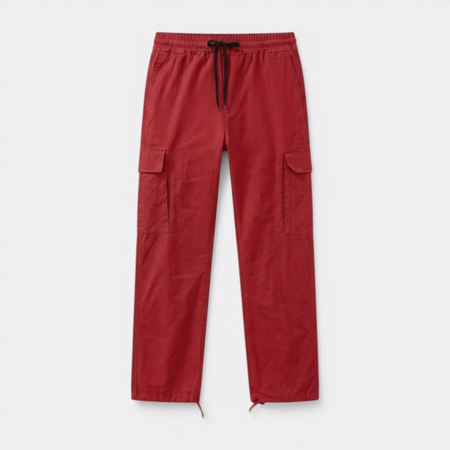 Cargo Pants Straight Fit Drawstring Waist Utility for Men