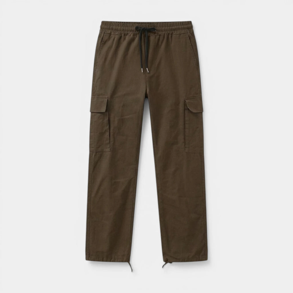 Cargo Pants Straight Fit Drawstring Waist Utility for Men