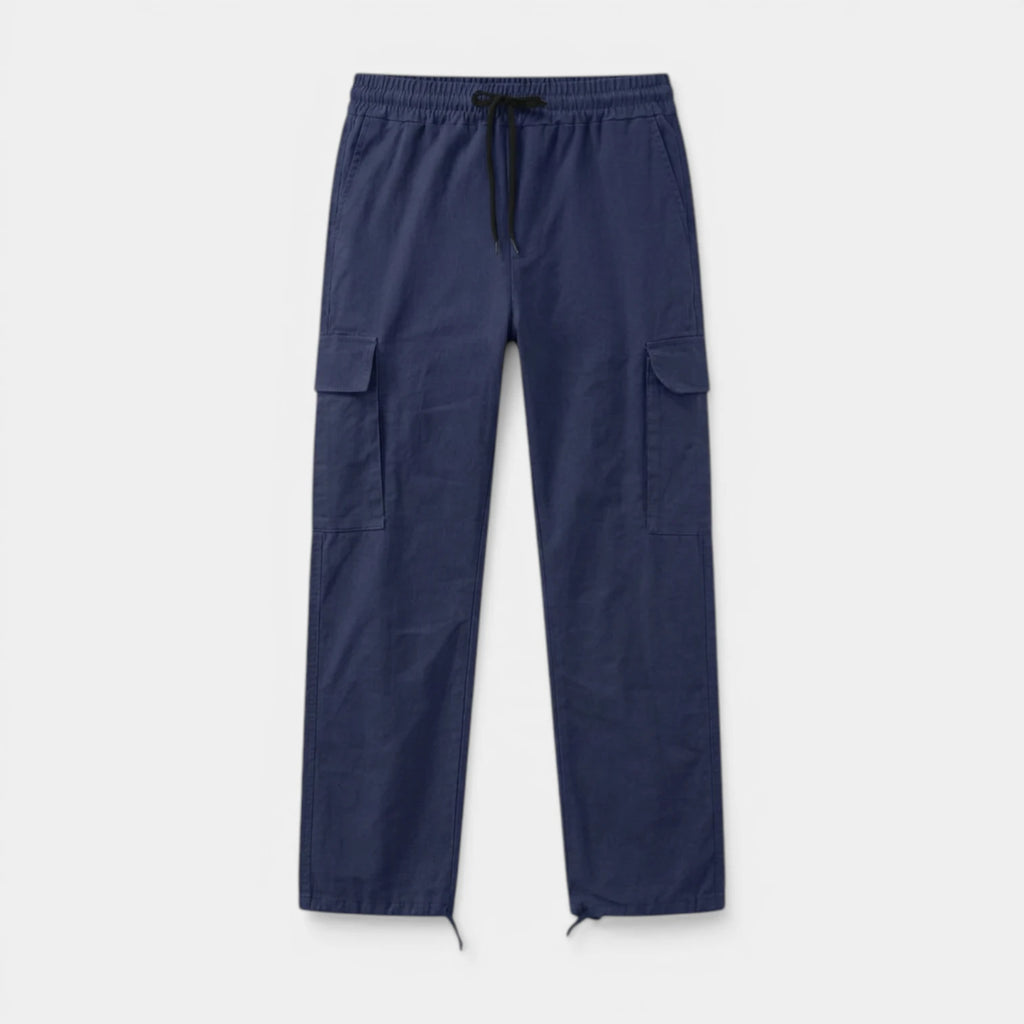 Cargo Pants Straight Fit Drawstring Waist Utility for Men