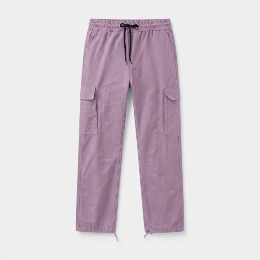 Cargo Pants Straight Fit Drawstring Waist Utility for Men