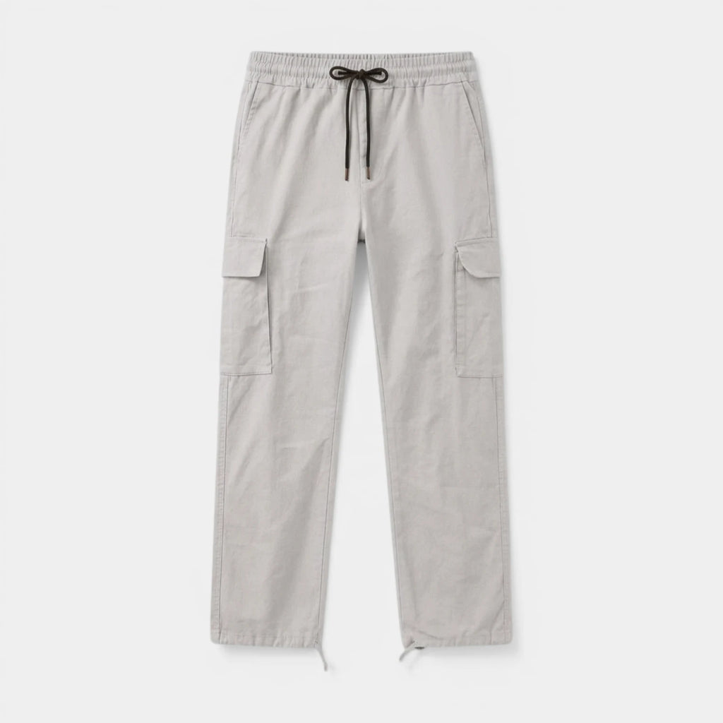 Cargo Pants Straight Fit Drawstring Waist Utility for Men