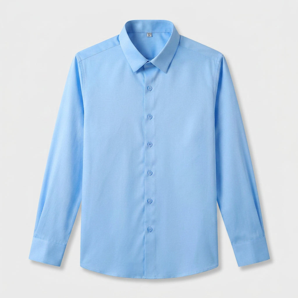 Wrinkle Resistant Long Sleeve Solid Shirt for Men