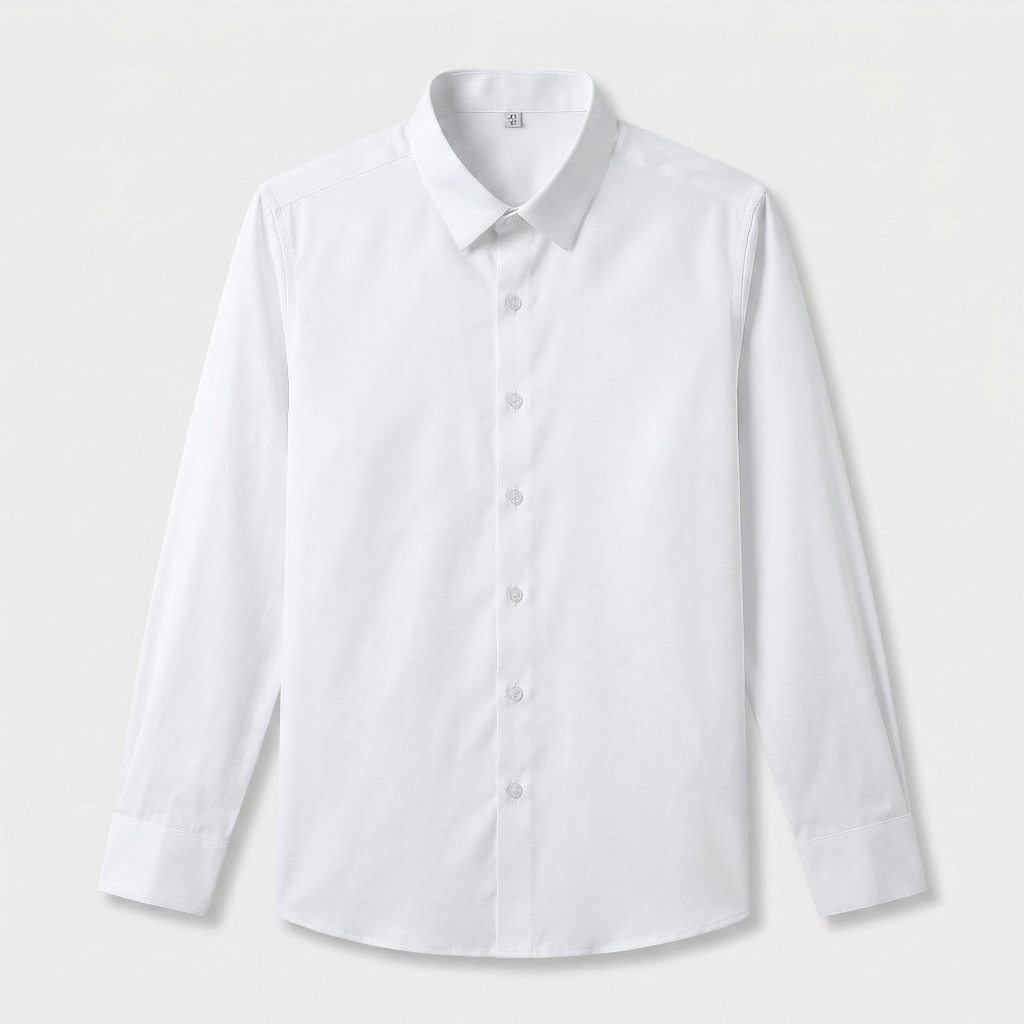 Wrinkle Resistant Long Sleeve Solid Shirt for Men