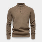 High Neck Ribbed Knit Sweater Regular Fit for Men