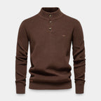High Neck Ribbed Knit Sweater Regular Fit for Men