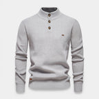 High Neck Ribbed Knit Sweater Regular Fit for Men