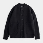 Button-Up Knit Cardigan Ribbed Trim Relaxed Fit for Men