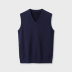 Knit V-Neck Sleeveless Vest Regular Fit for Men