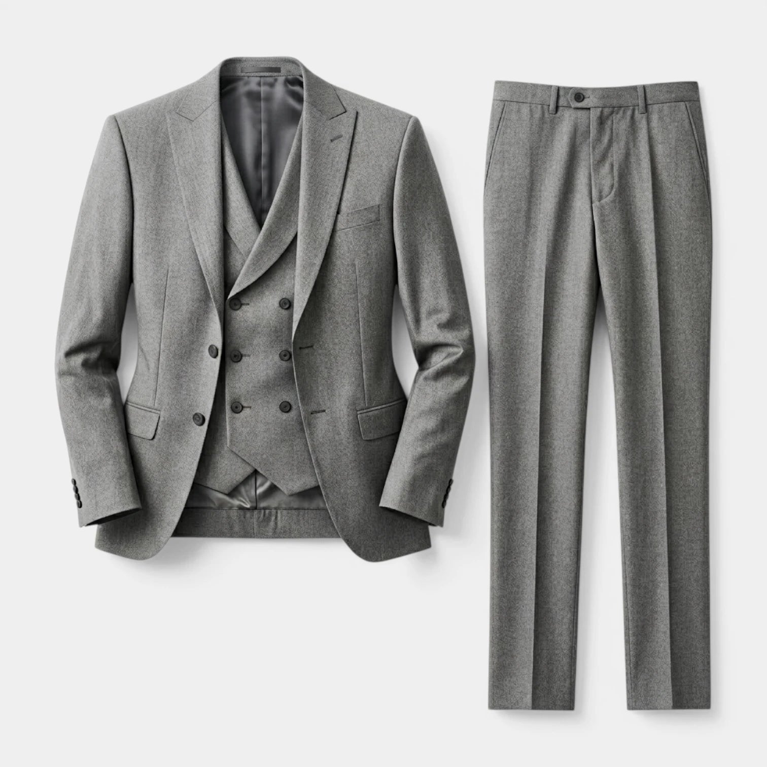 Three-Piece Suit Regular Fit Notch Lapel Woven for Men