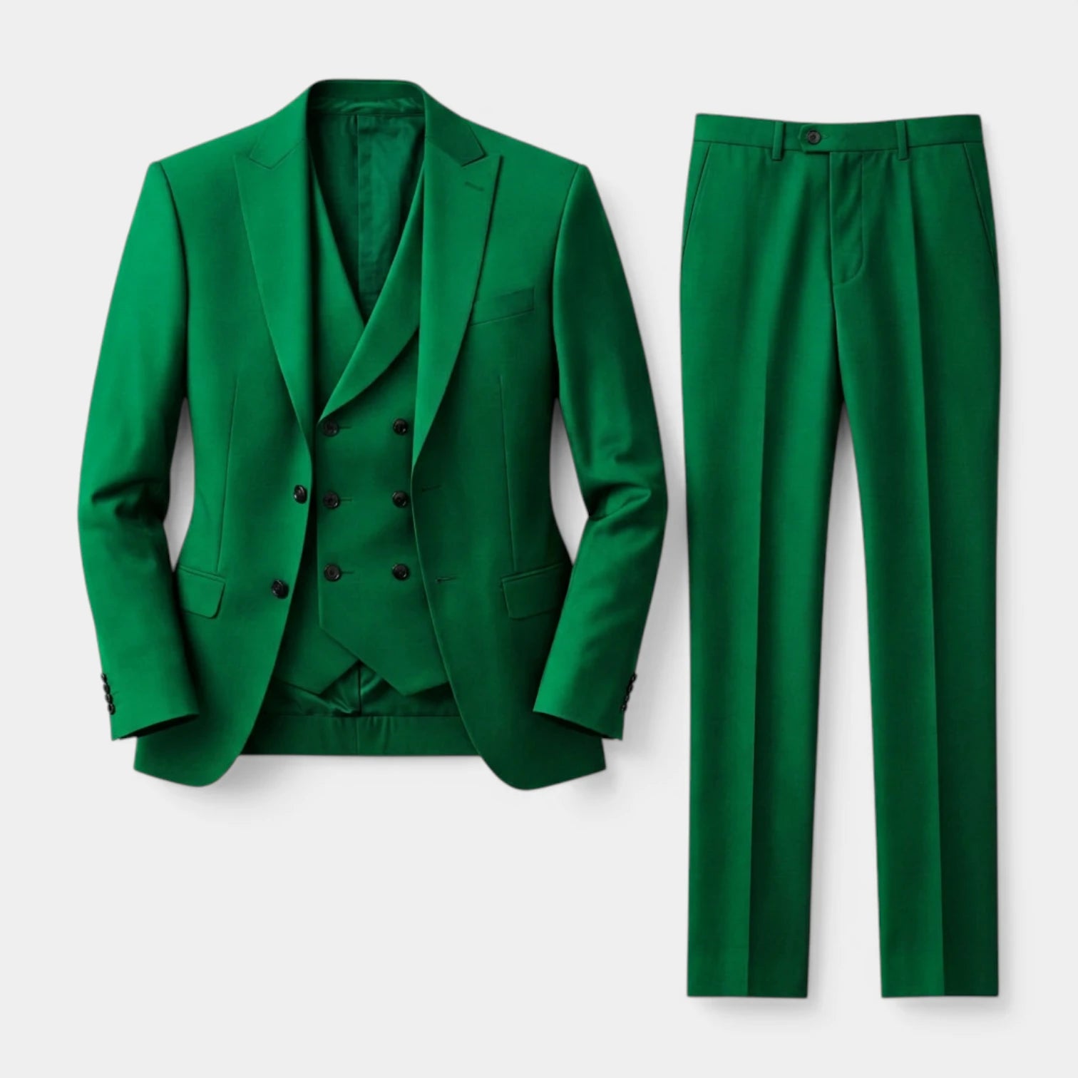 Three-Piece Suit Regular Fit Notch Lapel Woven for Men