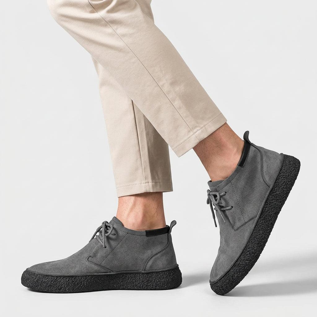 Moc Toe Wallabee Shoes Lace-Up Crepe Sole for Men