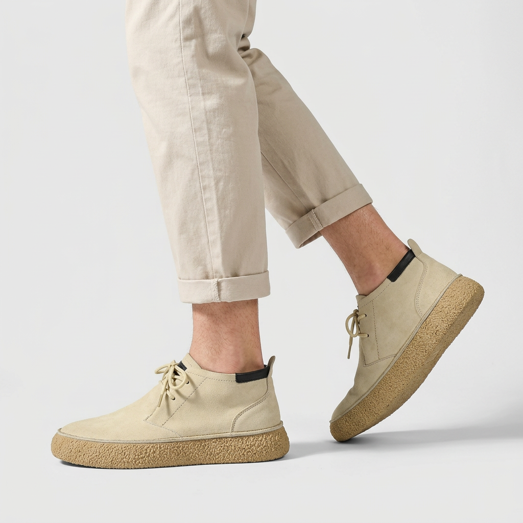Moc Toe Wallabee Shoes Lace-Up Crepe Sole for Men