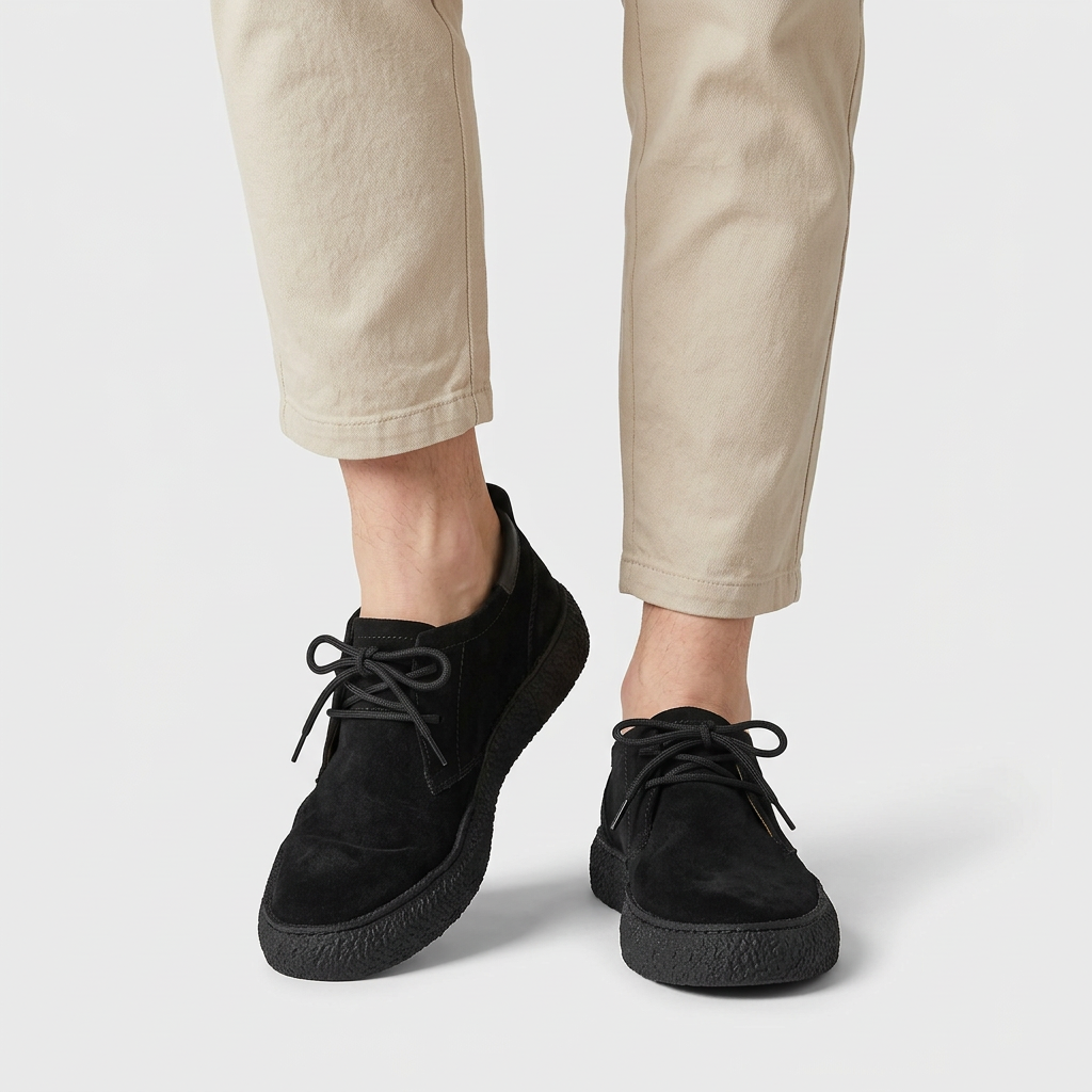 Moc Toe Wallabee Shoes Lace-Up Crepe Sole for Men