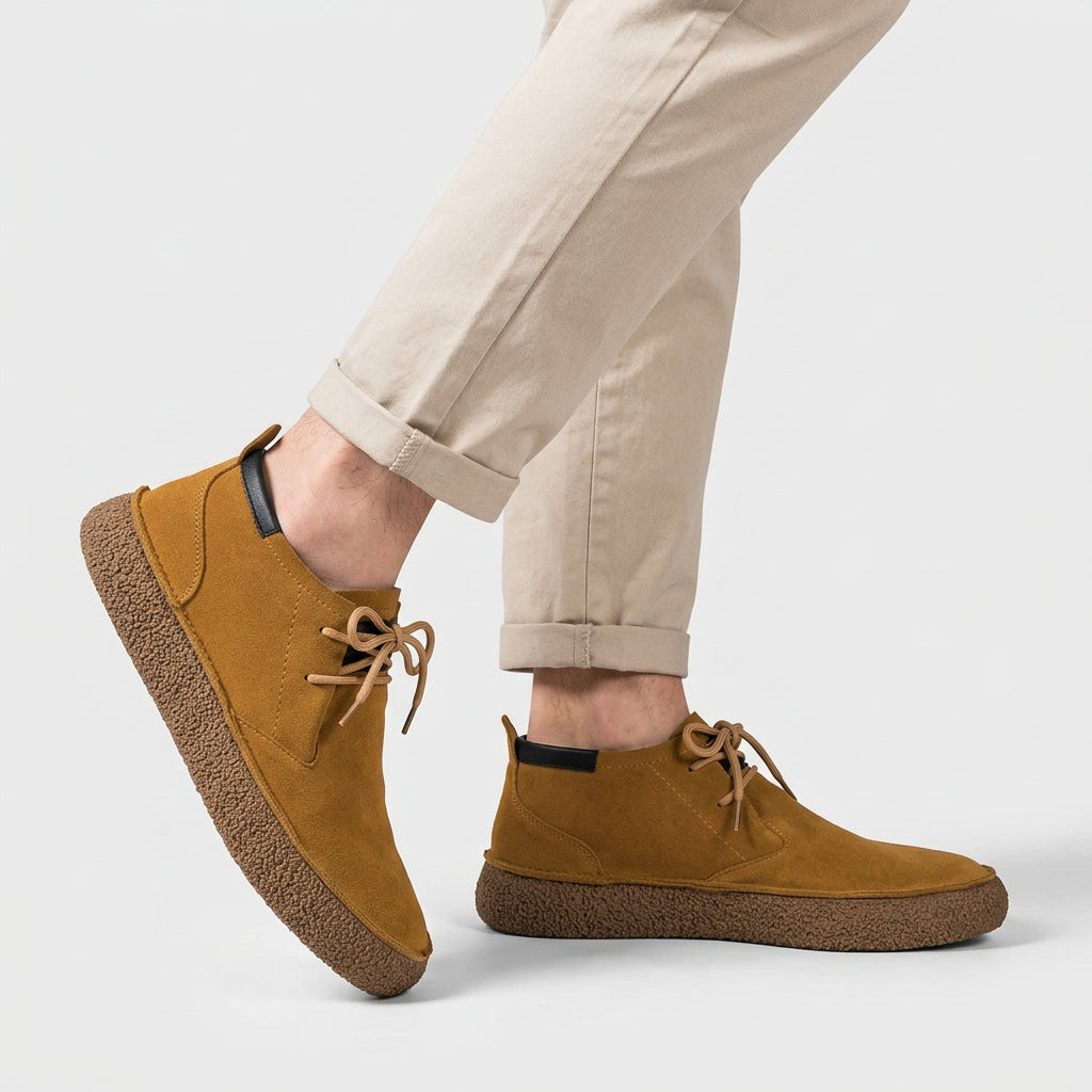 Moc Toe Wallabee Shoes Lace-Up Crepe Sole for Men