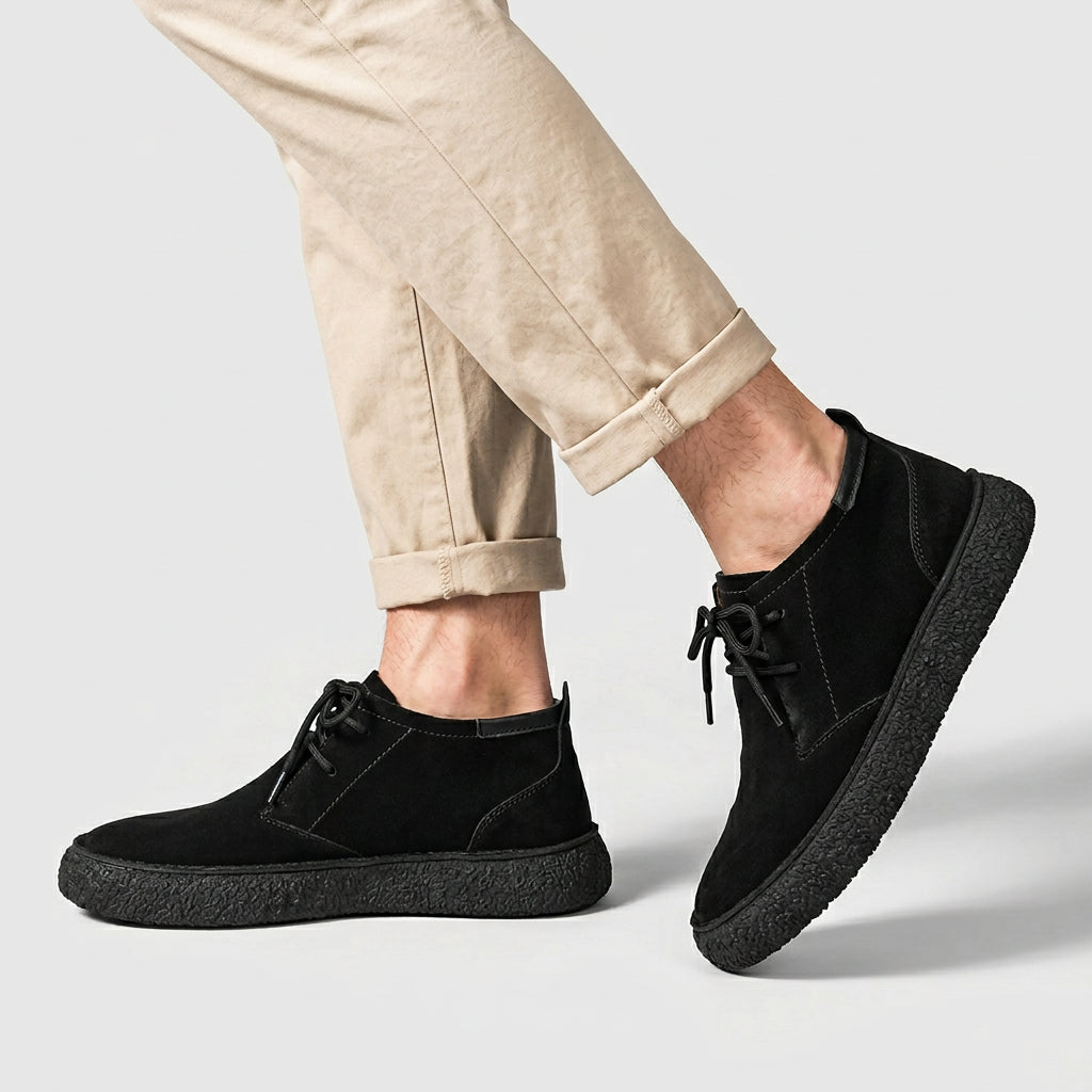 Moc Toe Wallabee Shoes Lace-Up Crepe Sole for Men